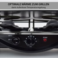 8er Raclette mit Glasplatte | Grill | Pfännchen | Emmailiert Maris