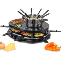 8er Raclette und Fondue | Tischgrill | Pfännchen |...